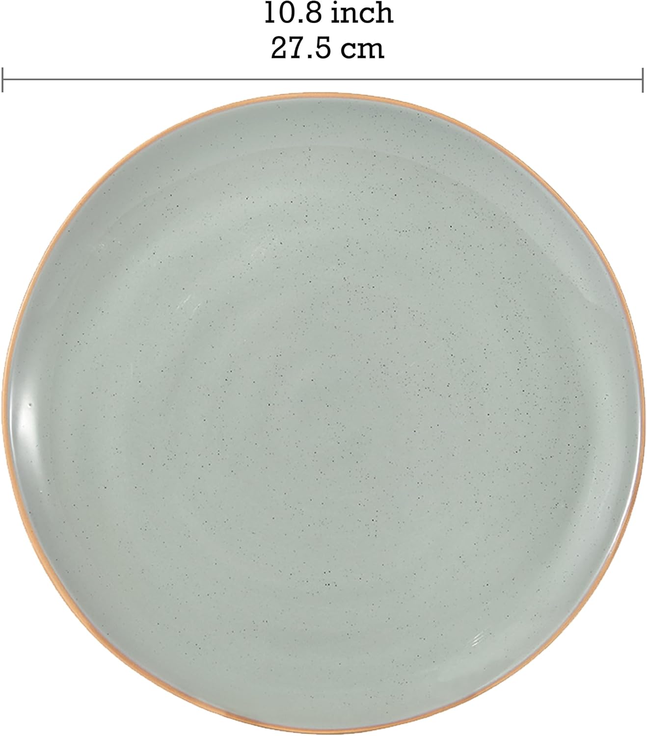 Bico Light Sage Green 10 inch Stoneware Dinner Plates Set, Set of 4, Microwave and Dishwasher Safe, for Main Course, Steak, Pasta