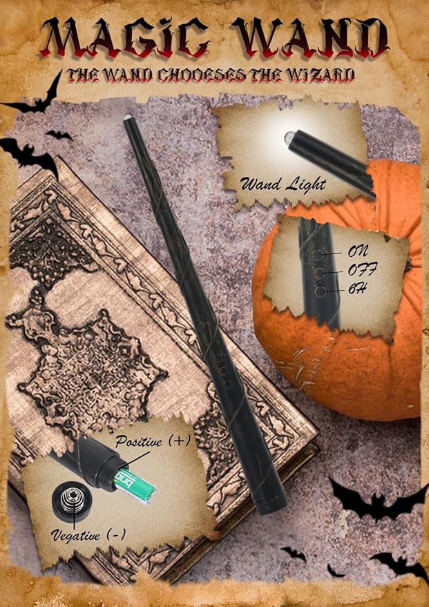 22 PCs Floating Candles with Wand Remote, Halloween Decorations Floating LED Taper Candles, Flickering Flameless Hanging Window Candles, 6.1" Magical Electric White Battery Operated