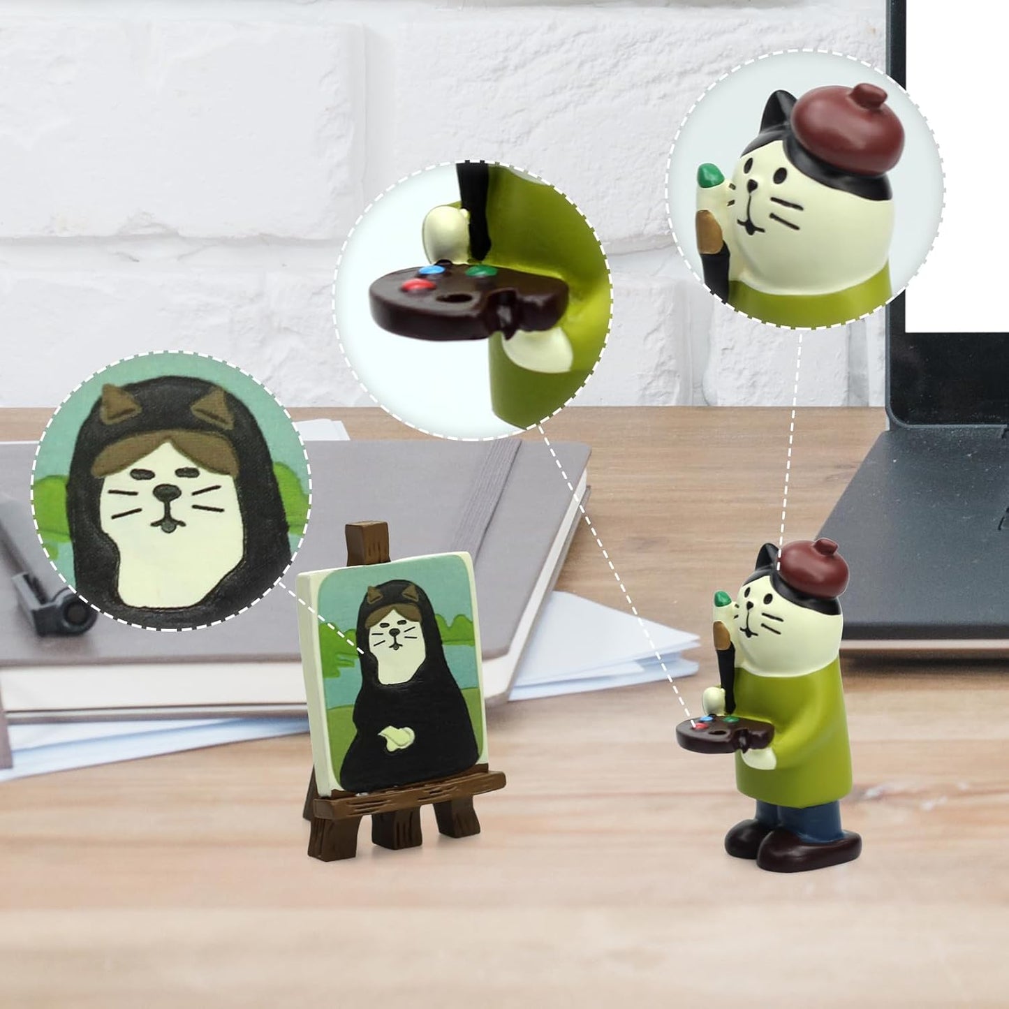 Cute Mini Cat Figurine Resin Cat for Office, Home Decoration Perfect Cute Cat Gift for Cat Lovers