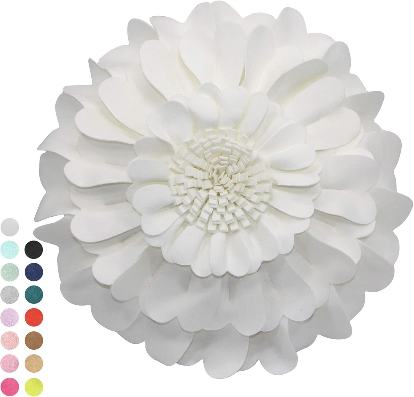 Contempo Lifestyles 13 Inch Ivory Floral Decorative Throw Pillow - Soft Polyester Suedette Heart, Round Shape - 13x13 Inch - Indoor Use - Love Theme - Removable Cover - Washable - Pillow