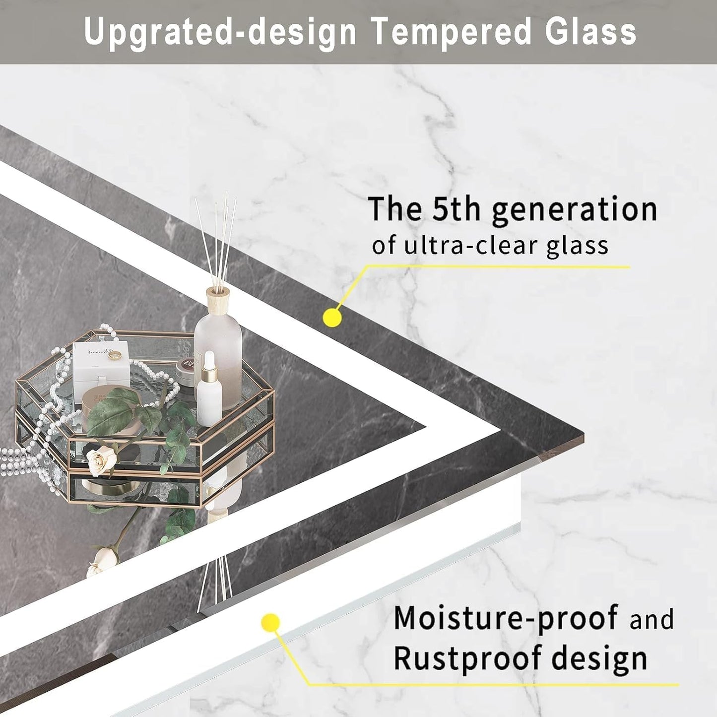 LED Mirror for Bathroom 20x28 Lighted Bathroom Vanity Mirrors with Lights, Brighter Frontlit and Backlit Anti-Fog Mirror, Tempered Glass, Dimmable 3 Colors Light Modes, Memory Function