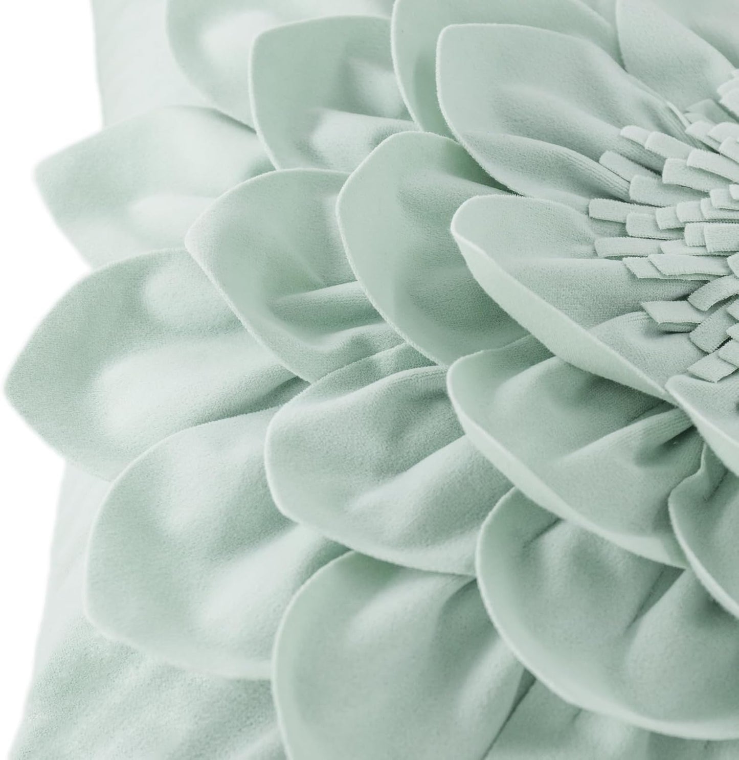 Decorative 3D Flower Throw Pillow Covers Handmade Pillowcases for Sofa Bed Home Room Decor 18 x 18 Inch Apple Green