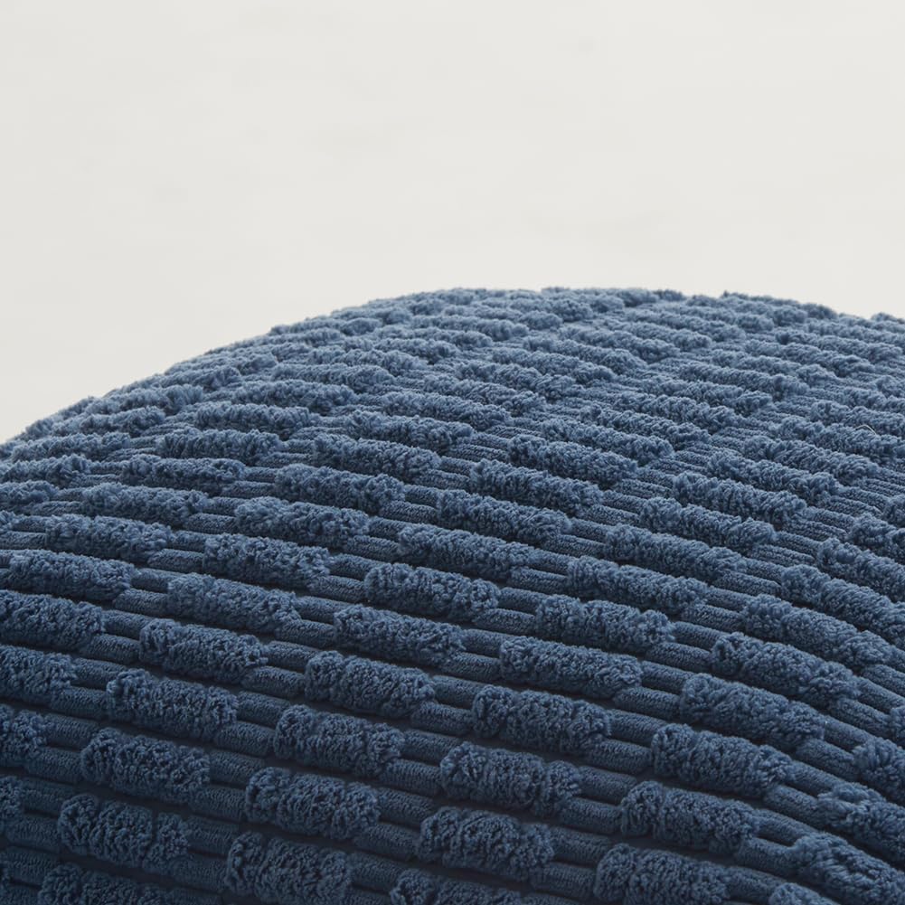 Fancy Homi 4 Packs Dusty Blue Decorative Throw Pillow Covers 16x24 Inch for Living Room Couch Bed Sofa, Rustic Farmhouse Boho Home Decor, Soft Plush Striped Corduroy Square Cushion Case 40x60 cm