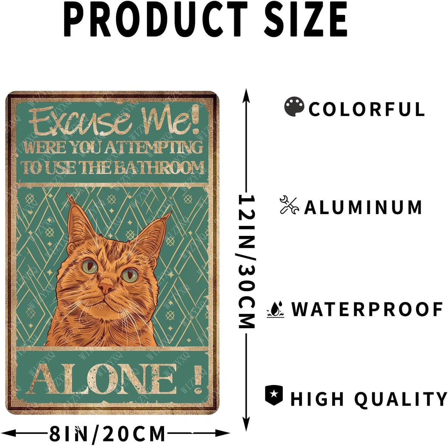 Metal Signs Excuse Me Were You Attempting To Use The Bathroom Alone Orange Cat Tin Sign Vintage Wall Decor for Home Bar Bathroom Toilet 12x8 Inch