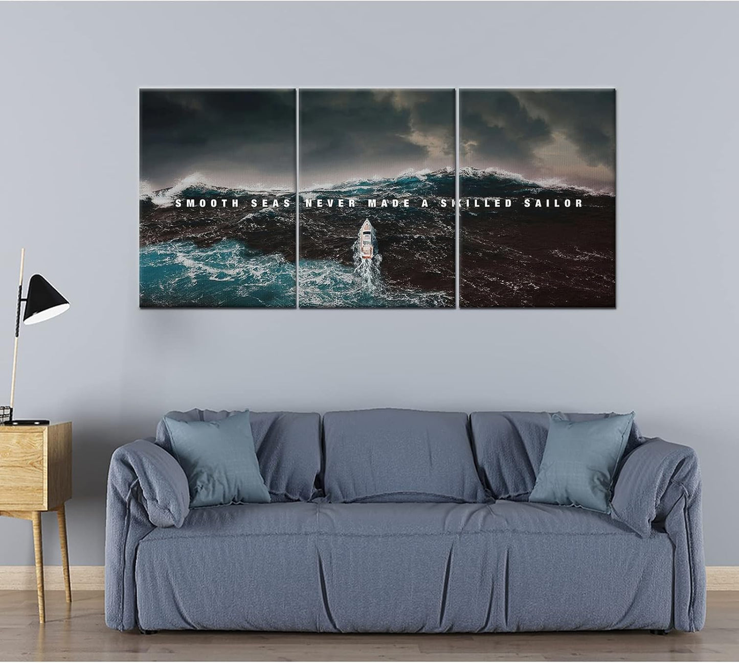 GoForArt Inspirational Canvas Wall Art, Famous Quote Prints Motivational Wall Decor, Boat Sea Poster for Office Living Room, Ocean Bedroom Dining Room Artwork Home Decoration