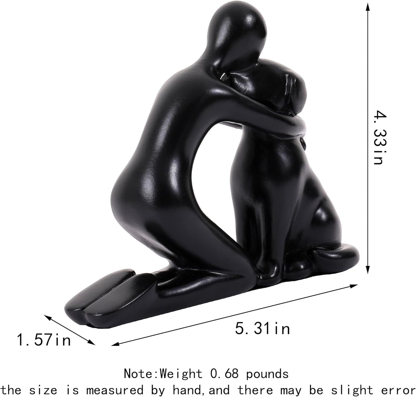 Dog Dad Gifts for Men, Cute Figurines Statue,Unique Mini Shelf Decor for The Home,Room,Bathroom,Office,Lovely Decorations for Dogs Lover (Black)