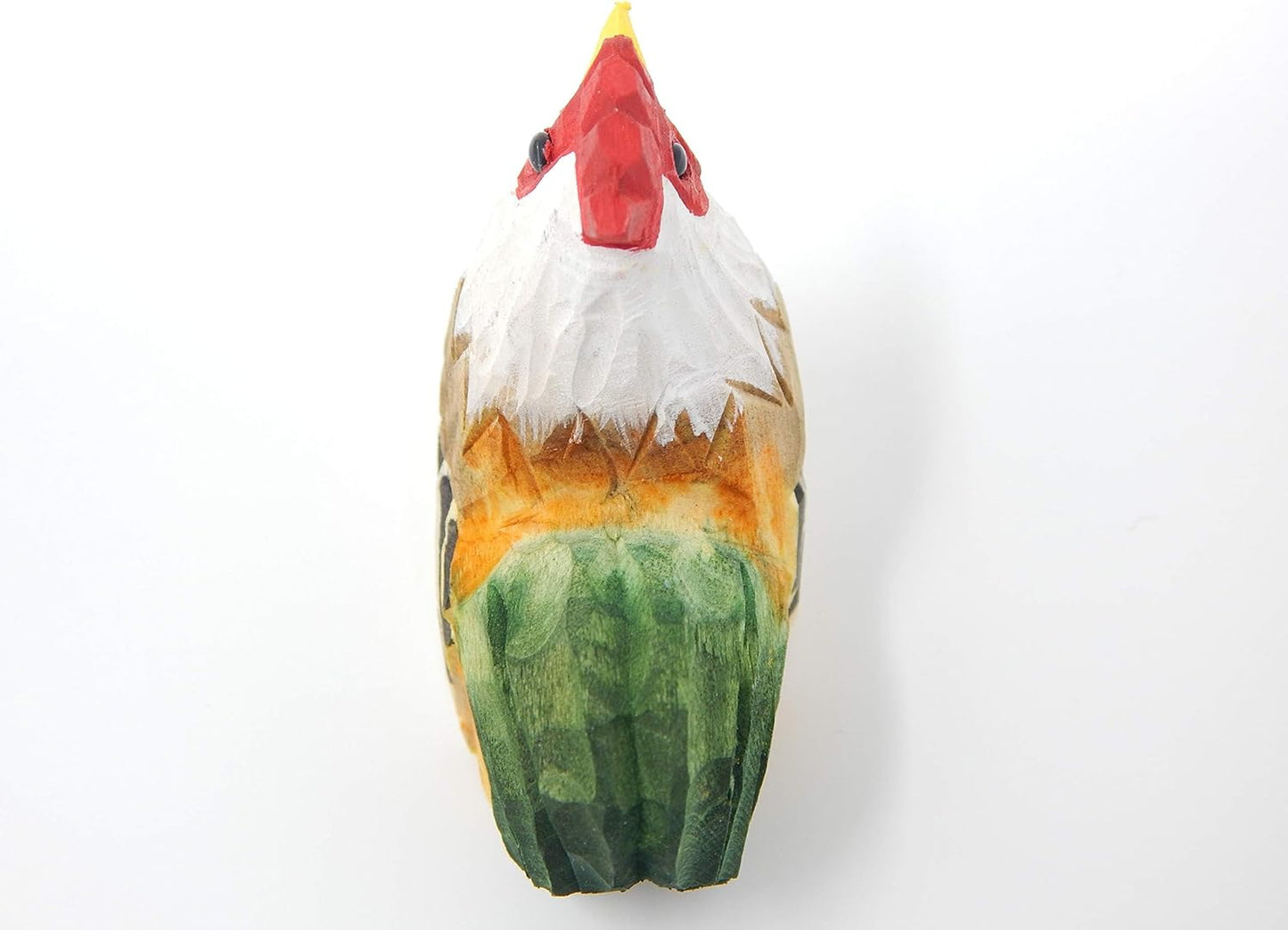Hand-Carved Wooden Rooster Figurine - Miniature Bird Art Statue Mini Carved Ornament Figurine Small Farm Animal, Rustic Carved Bird SculptureOrnament & Collectible Country Decor