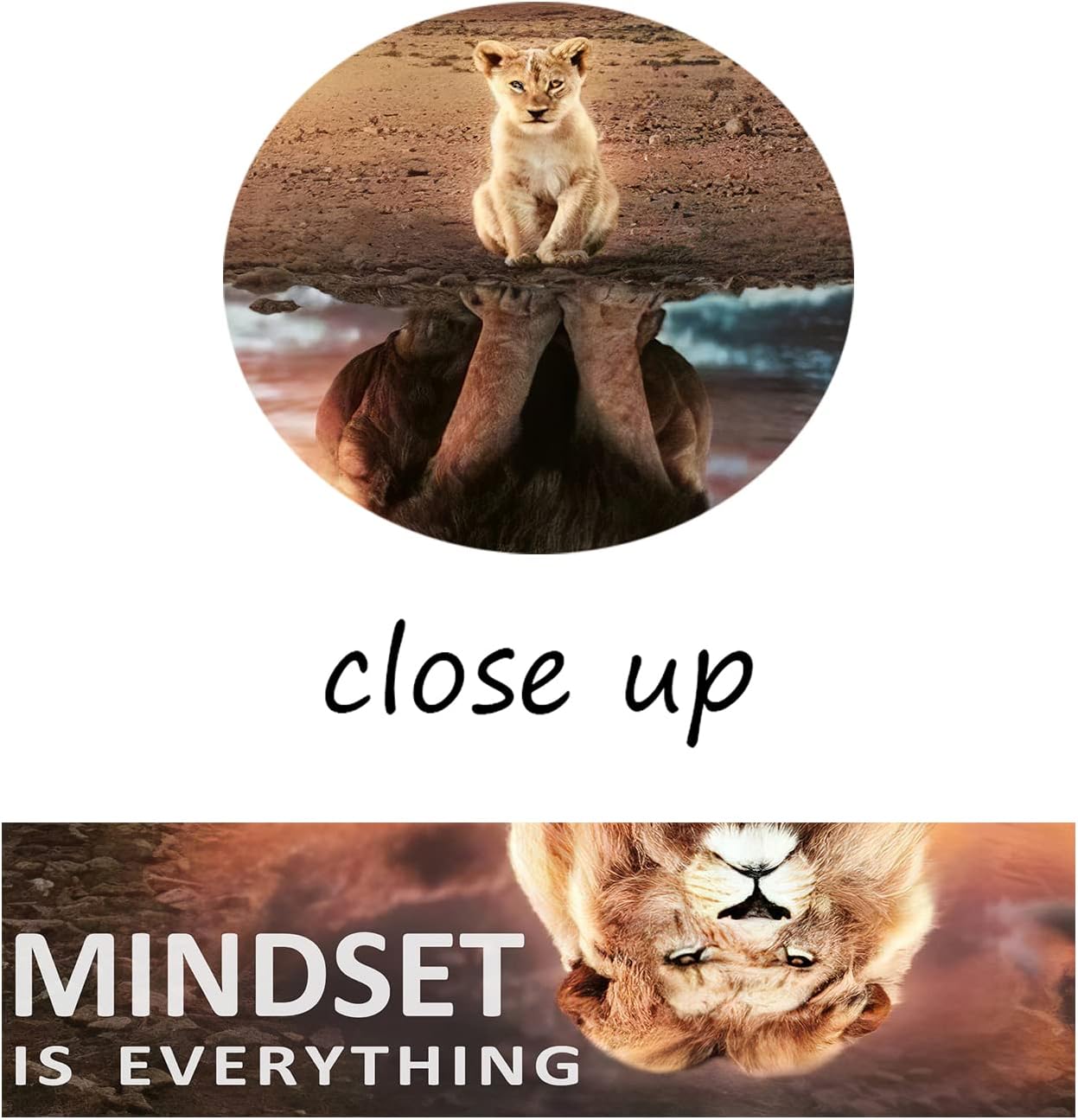 Inspirational Wall Art Mindset is Everything Pictures Motivational Painting Prints on Canvas Modern Inspiring Entrepreneur Quotes Lion Posters Artwork for Office Classroom Home Decor [40''W x 30''H]