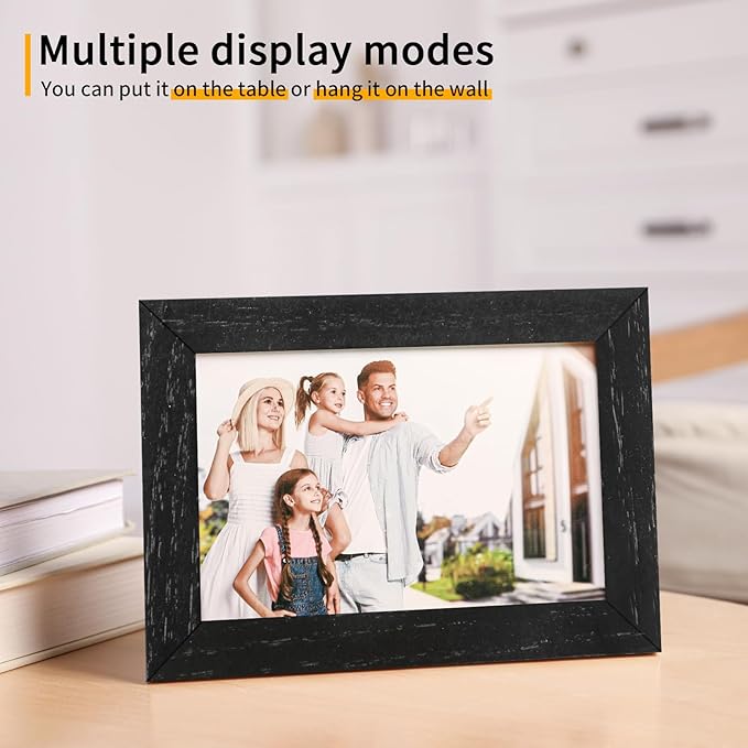 5x7 Oak Wood Picture Frame - Minimalist 5x7 Picture Frame, 5"x7" Frame Wood, Natural Solid Wooden Picture Frames for Wall Art Photo and Prints(1 Pack, Black)