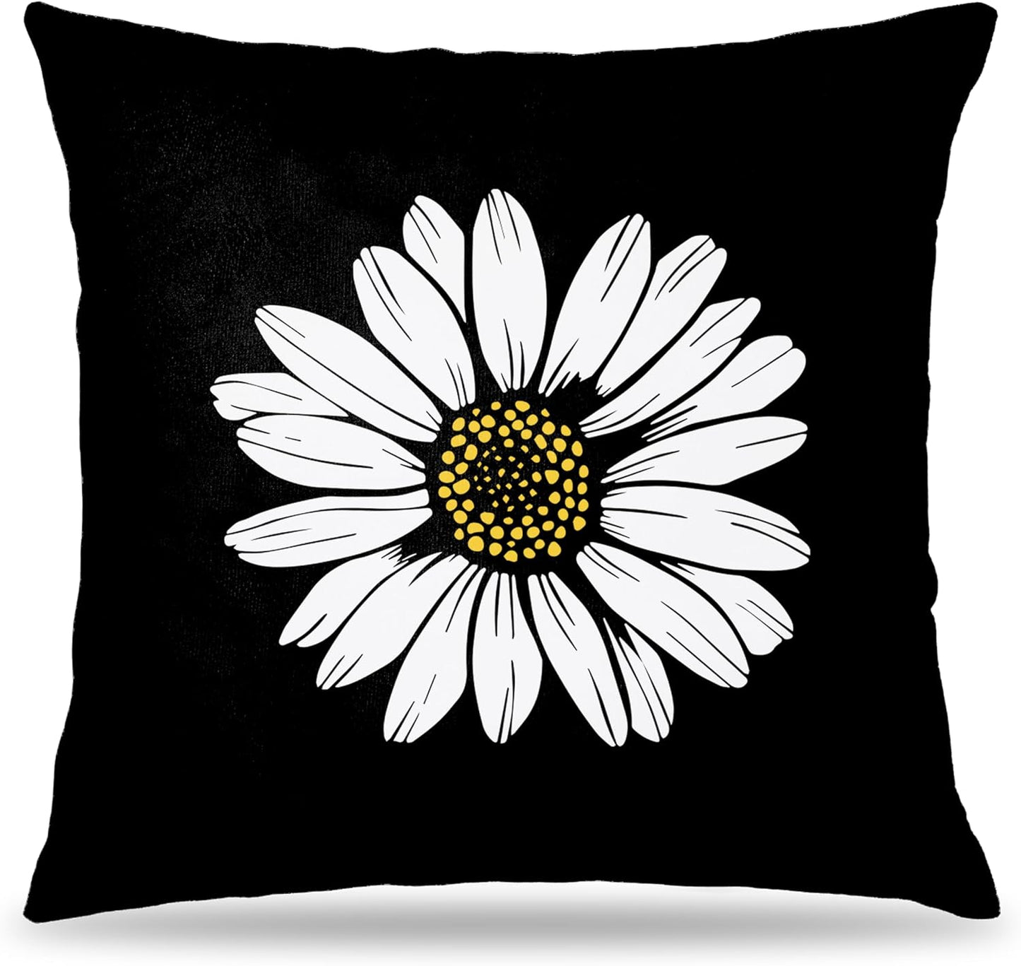 Daisy Floral Pillow Covers 18x18 Double-Sided, Daisy Flowers Wildflower Pillow Covers for Couch Bed Living Room Bedroom, Daisy Decor, Spring Summer Floral Room Decor
