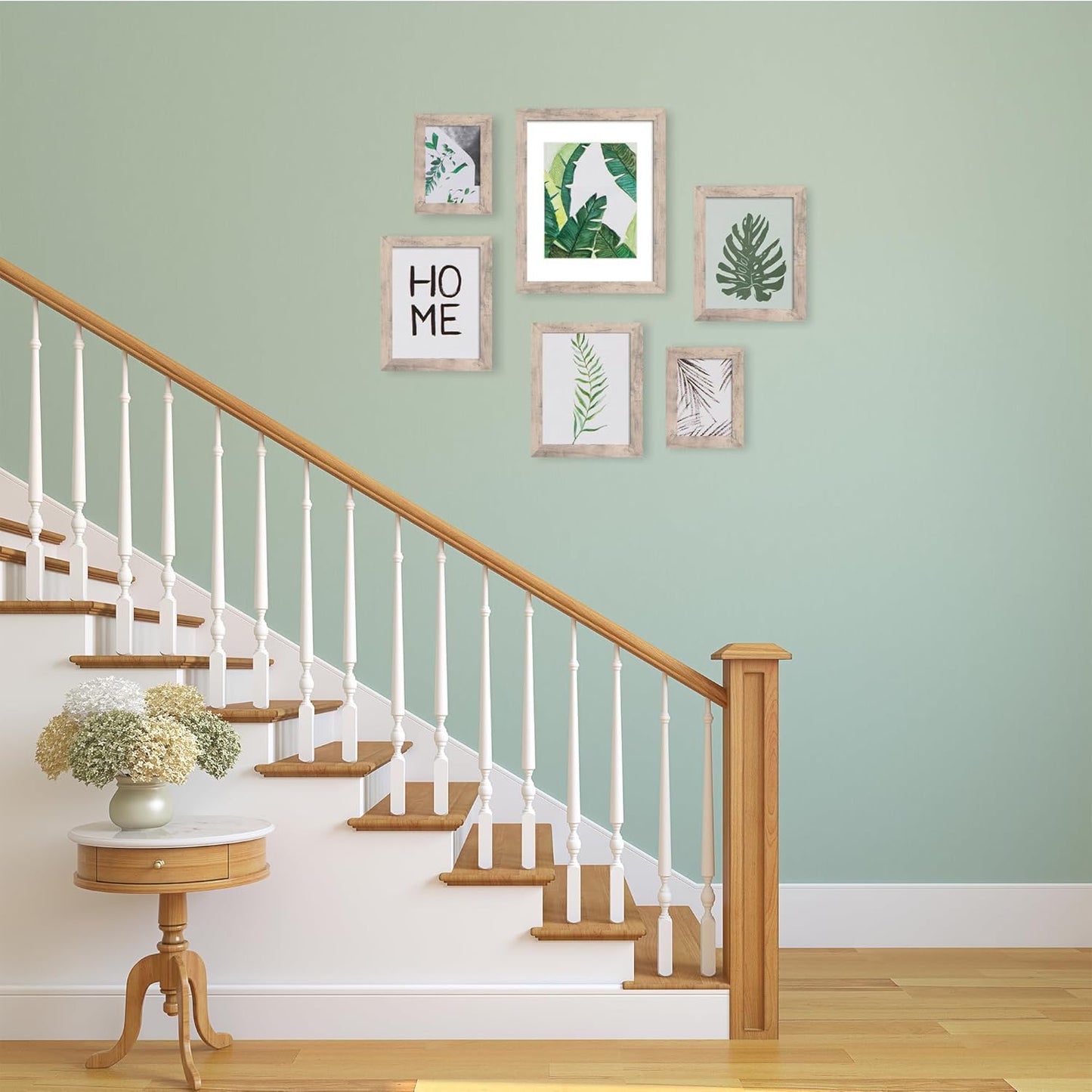 iRahmen 8x10 Picture Frame Set of 4, Smoke Gray Frame with High Definition Real Glass, 8 x 10 Wood Photo Frame for Tabletop Display and Wall Mounting