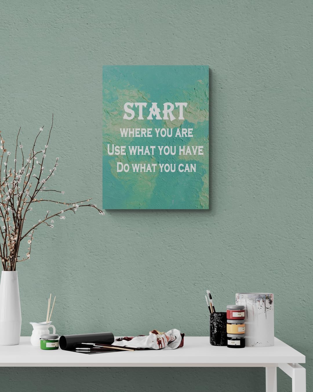 GoForArt Motivational Canvas Wall Art, Famous Quote Inspirational Prints Wall Decor, Do What You Can Poster for Office Living Room, Pink Positive Bedroom Dining Room Artwork Home Decoration