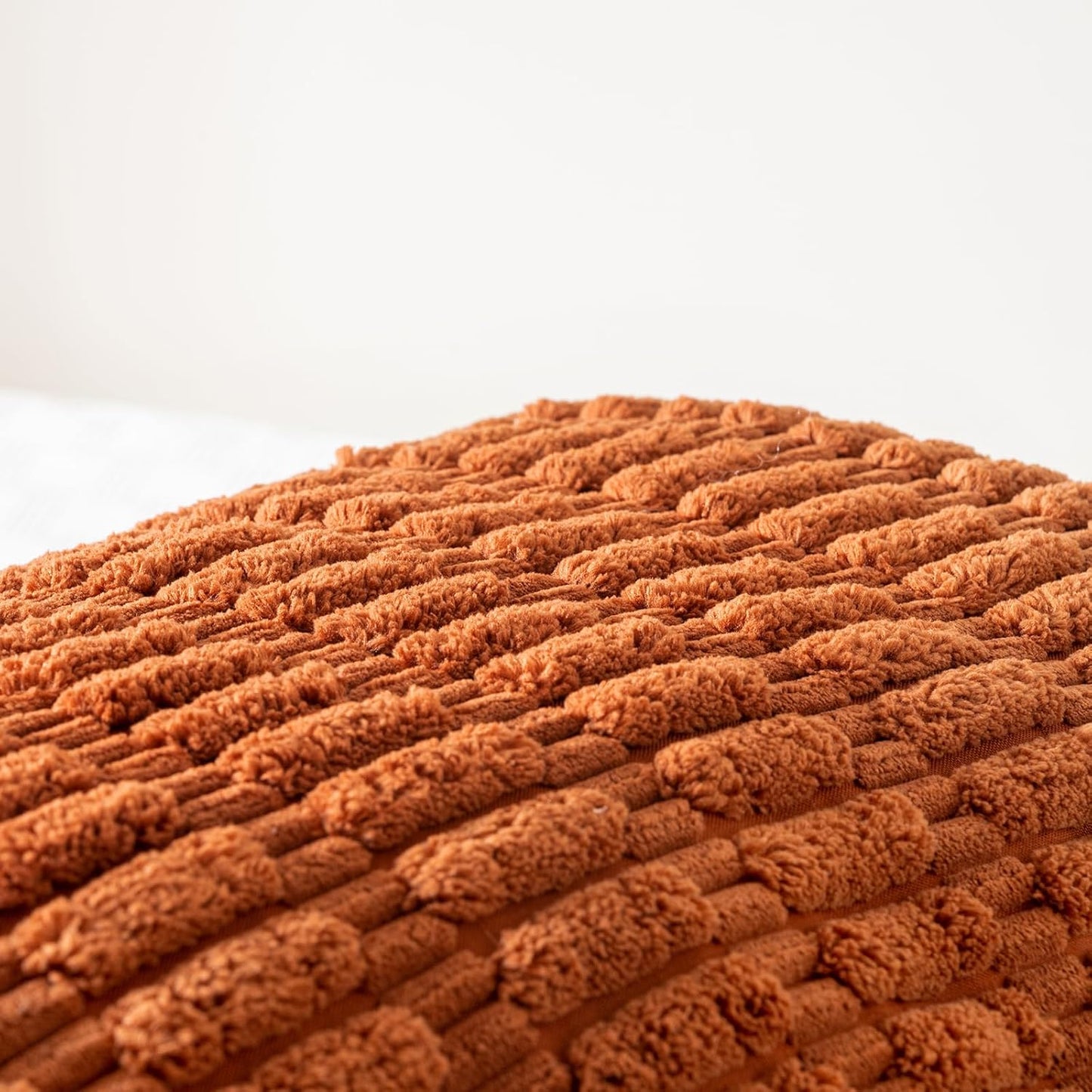 Fancy Homi Rust Long Long Body Lumbar Decorative Throw Pillow Covers 14x36 Inch for Bed Couch Bedroom Bench, Soft Corduroy Rectangle Solid Pillow Case, Terracotta Rustic Farmhouse Boho Room Decor