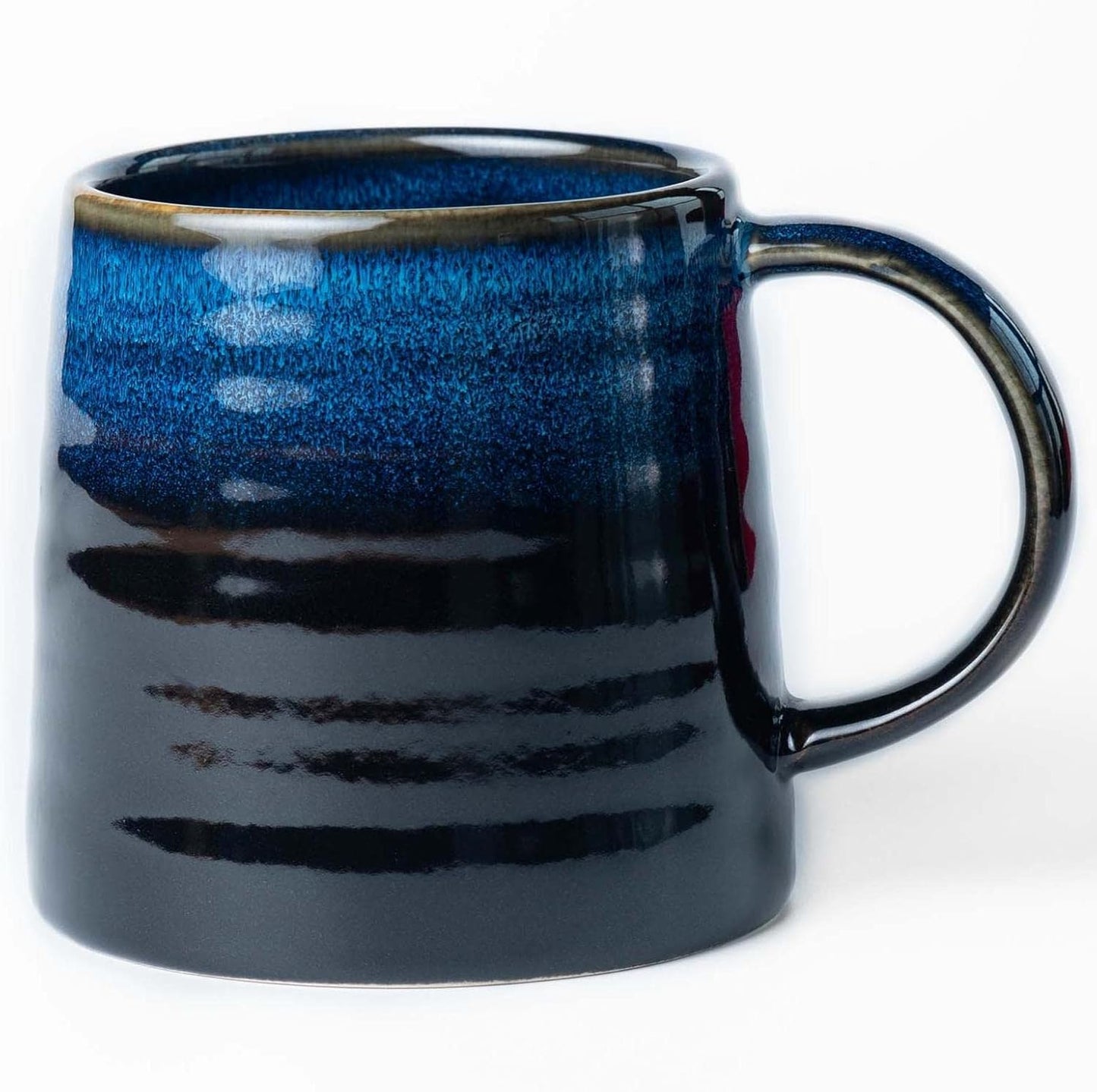 Large Ceramic Coffee Mugs, Handmade Pottery Mug, Tea Cups with Handle for Office and Home, 16 oz, Dishwasher and Microwave Safe (Sky Blue)