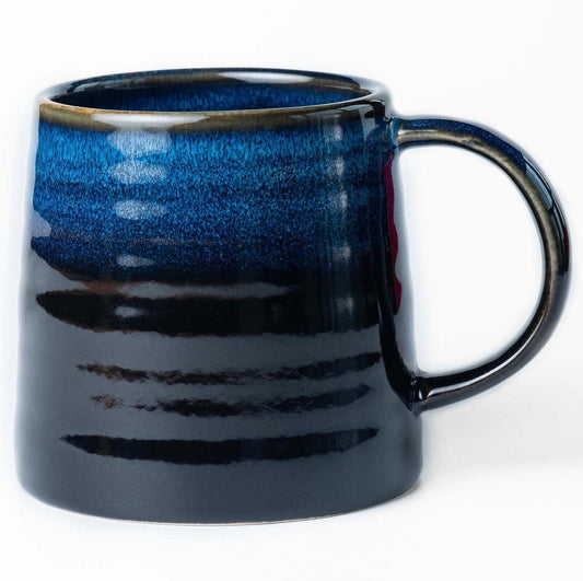 Large Ceramic Coffee Mugs, Handmade Pottery Mug, Tea Cups with Handle for Office and Home, 16 oz, Dishwasher and Microwave Safe (Sky Blue)