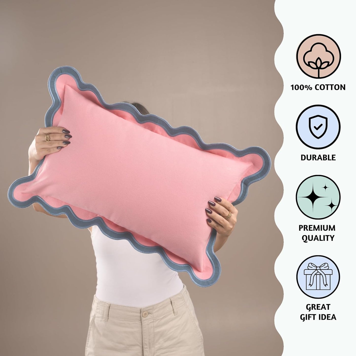 Folkulture Throw Pillow Covers | (12 x 20) Set of 2 Lumbar Pillow Decorative | Cotton Couch Pillows for Living Room | Cute Outdoor Pillows | Throw Pillow for Couch or Home Decor