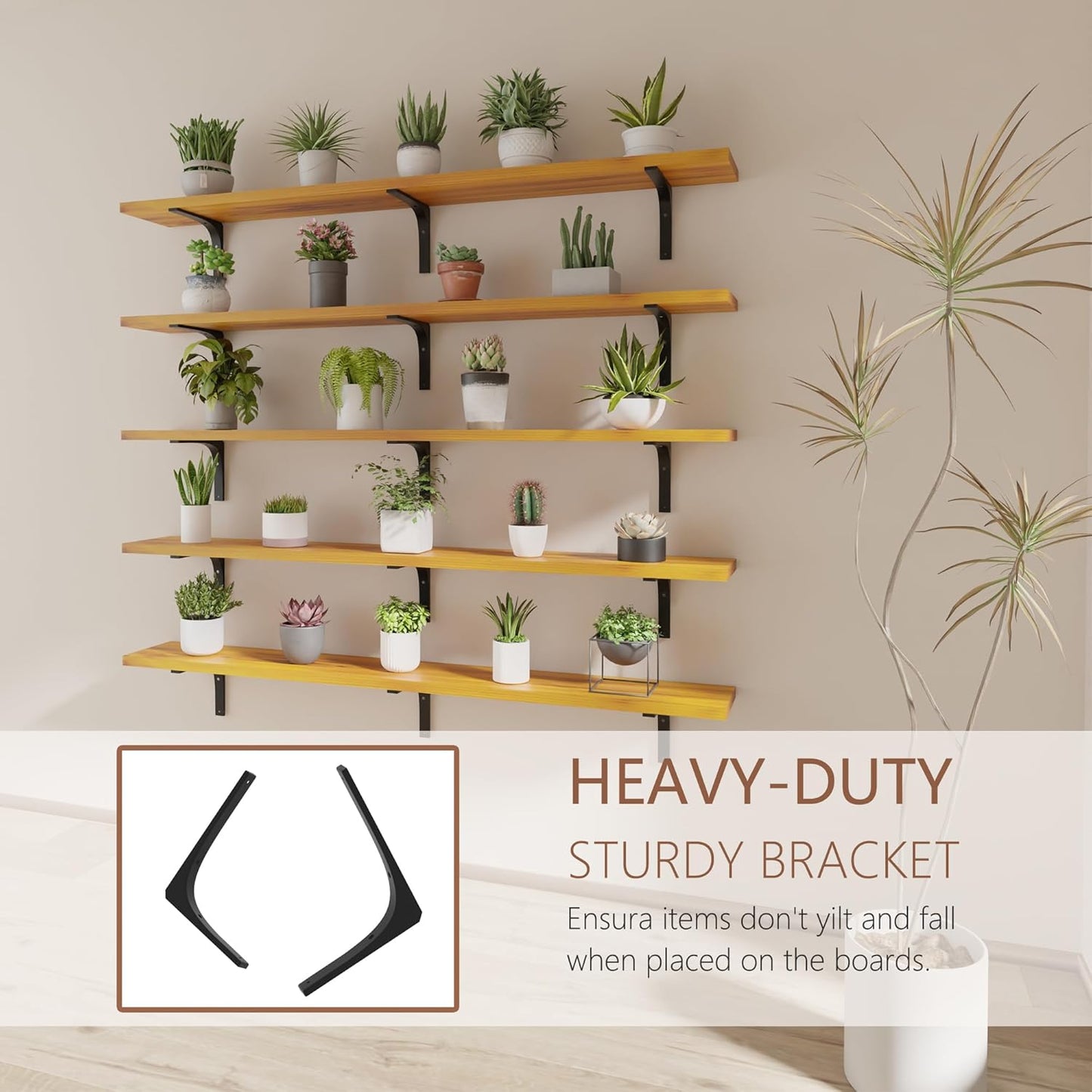 Long Floating Shelf for Wall 60 inch,Long Shelves Set of 5,Large Wall Mounted Bookshelf,Rustic Bookcase for Living Room Kitchen(Orange Brown, 60 Inch)