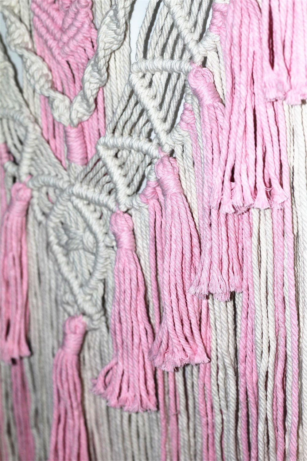 BMIDRUT Macrame Woven Wall Hanging Tapestry Boho Wall Art Handmade Macrame Tapestry for Wedding Bedroom Living Room Background Wall 17x30 Inch