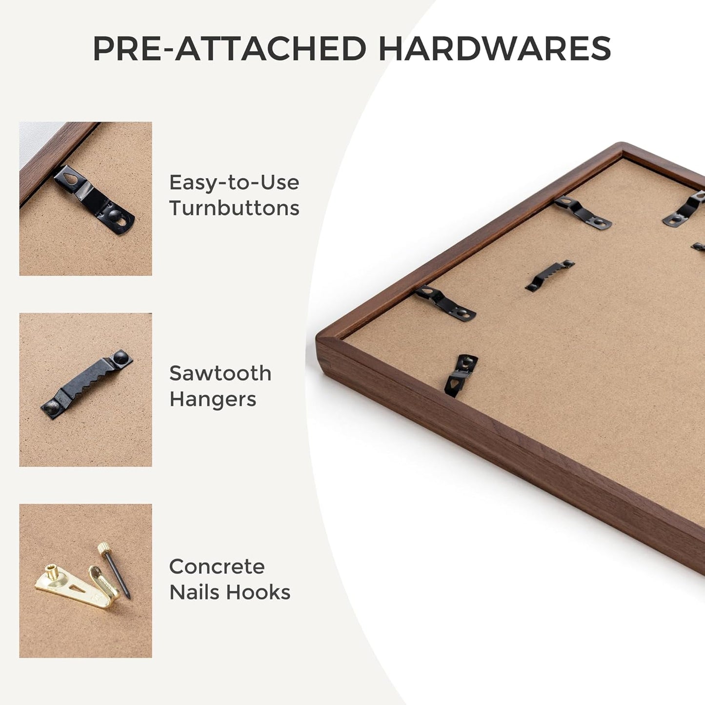 Heimlove 20x28 Picture Frames Natural Walnut,Original Wood Hand Make Crafted Poster Frame with Mat to 16x24 Graduation Picture Display,Family Picture,Wedding Picture,Photo,Document Wall Decoration