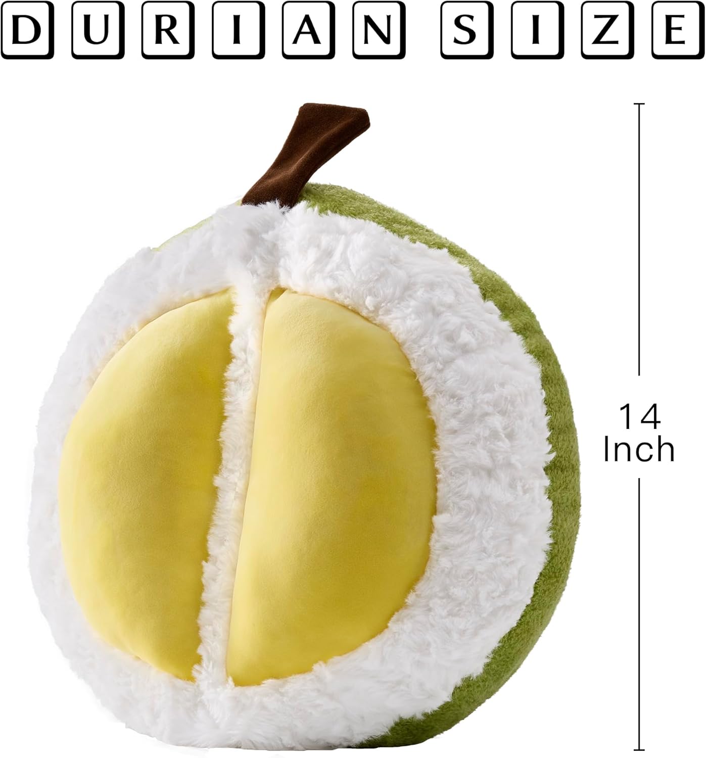 GIGIZAZA Throw Pillows Durian Cute Green Pillows Decorative Aesthetic Pillow for Bedroom Cushions Unique Fun Couch Throw Pillow 14 Inch Funky Fruit Pillows