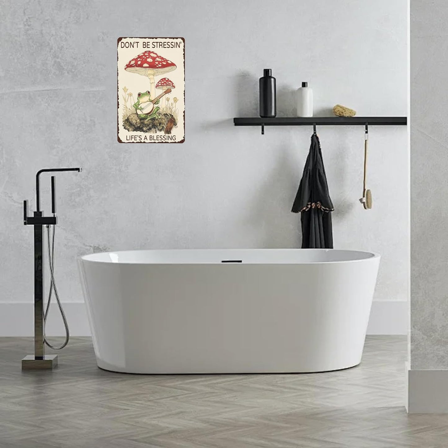 Metal Signs Don't Be Stressin' Life's A Blessing Frog Tin Sign Vintage Wall Decor for Garden Outdoor Yard Home Office Outside Bathroom Kitchen 12×8 Inch