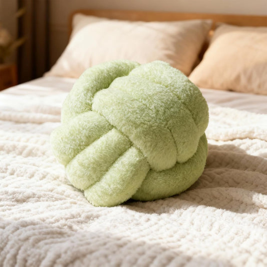 Knot Pillow Ball Plush - Decorative Throw Pillows for Bed Relieve Stress, Round Knot Cushion for Sofa Decor Pet Toy, Sage Green 8 inch