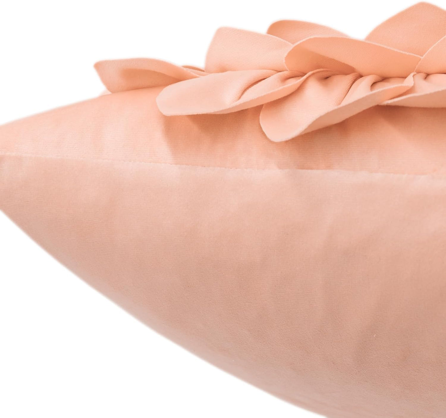 Decorative 3D Flower Throw Pillow Covers Handmade Pillowcases for Sofa Bed Home Room Decor 18 x 18 Inch Peach Pink