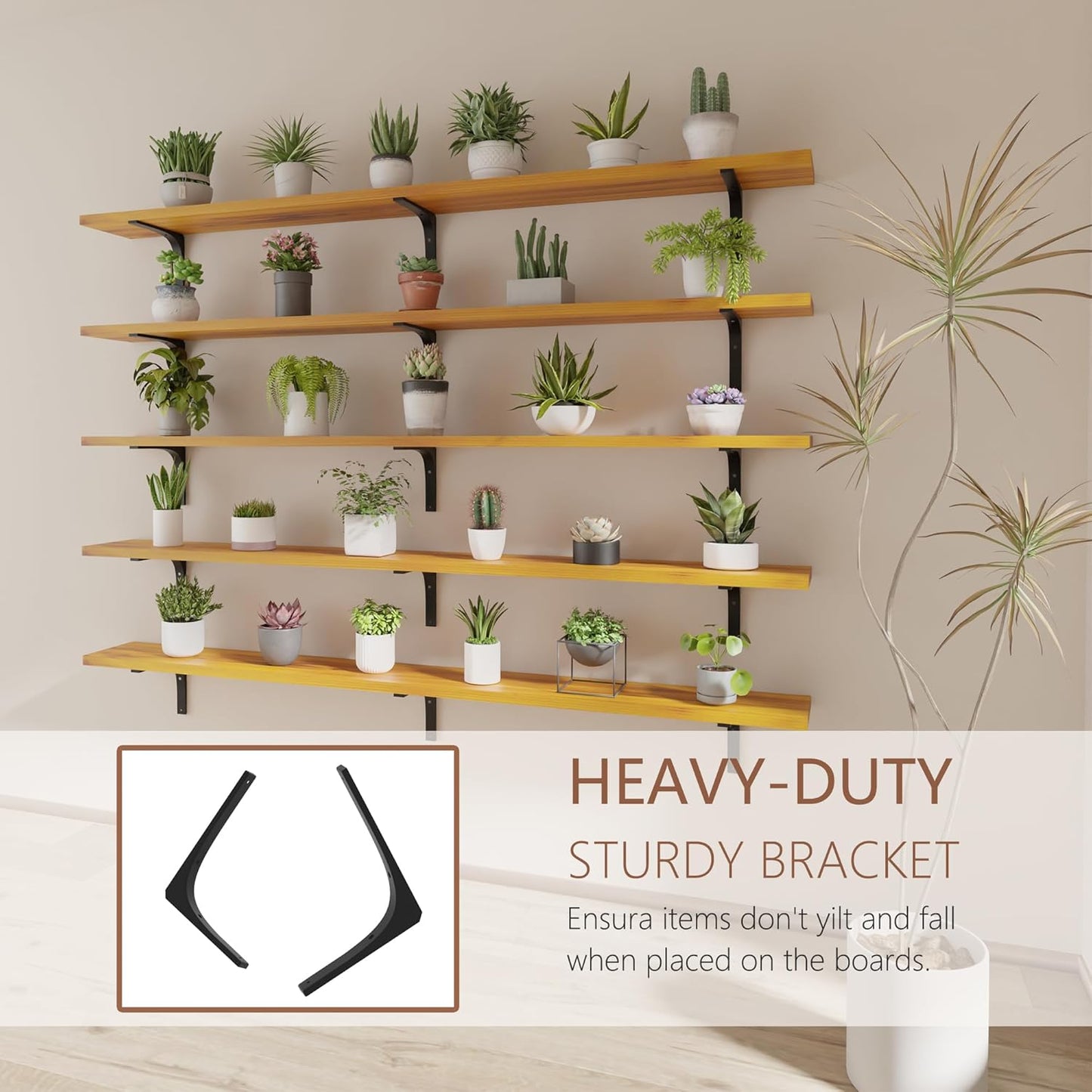 Long Floating Shelf for Wall 72 inch,Long Shelves Set of 5,Large Wall Mounted Bookshelf with Heavy Duty Brackets (Orange Brown, 72 Inch)