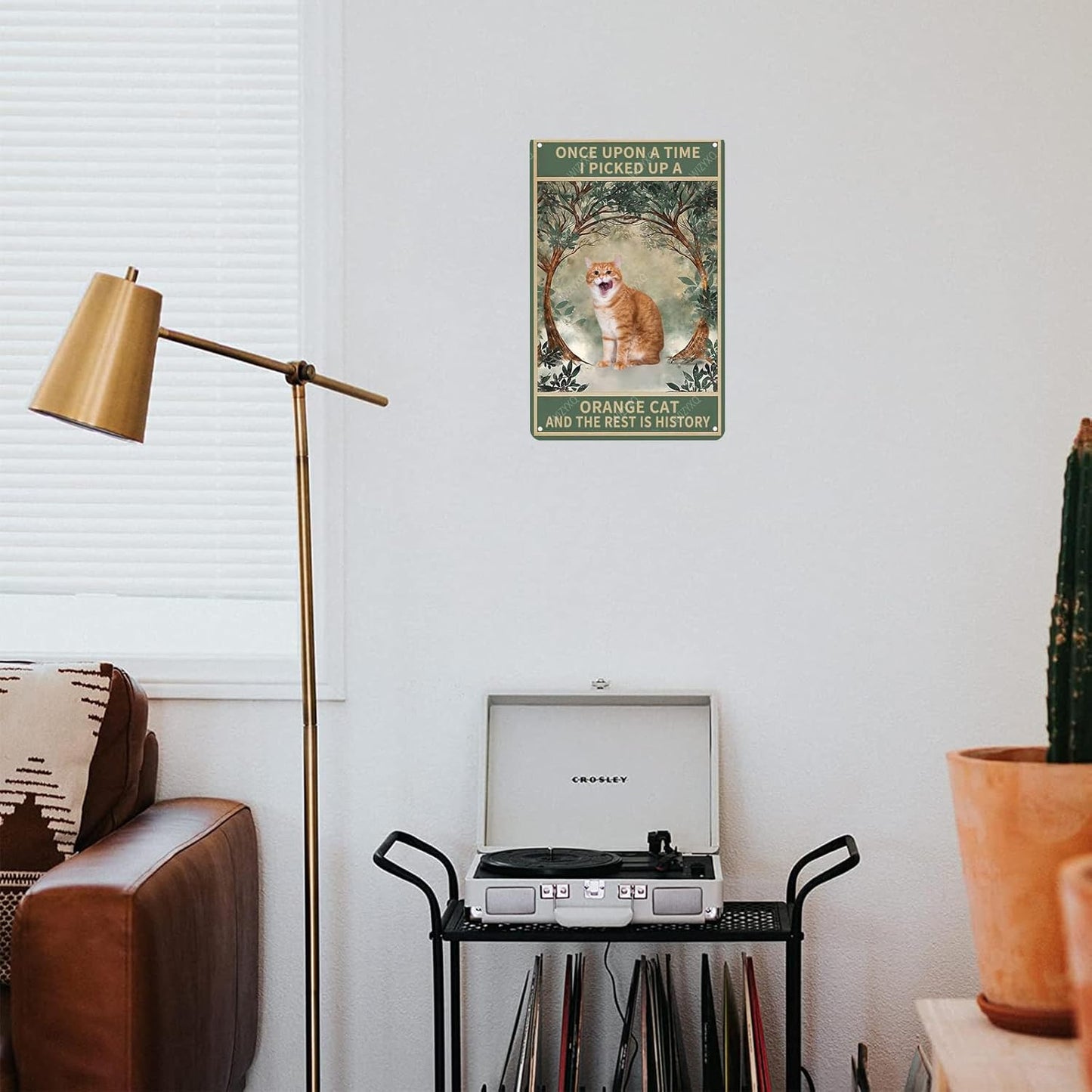 Metal Signs Once Upon A Time I Picked Up A Orange Cat And The Rest Is History Vintage Tin Sign for Home Office Kitchen Bar Cafe Garden Wall Decor 12x8 Inch