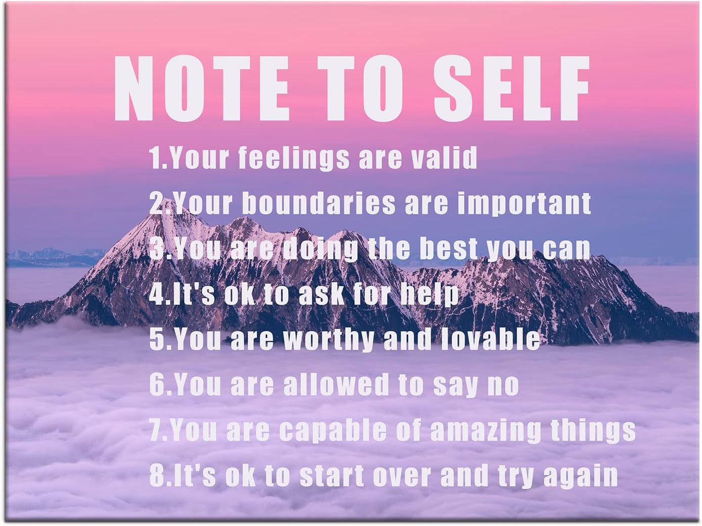 Inspirational Canvas Painting Note to Self Motivational Wall Art Entrepreneur Quotes Poster Prints Wall Pictures for Living Room Home Decor Office Canvas Framed Ready to Hang [18''Wx 24''H]