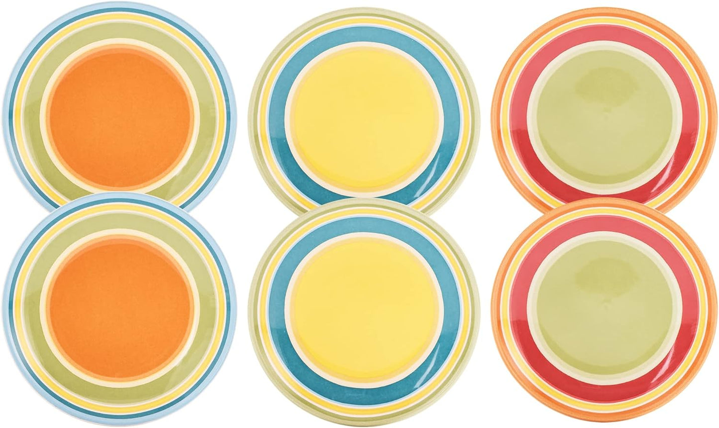 Bico Tunisian Plain Appetizer Plates Set of 6, 6 Inch Small Ceramic Dessert Plates for Snacks, Salad, Tablescape, Microwave and Dishwasher Safe, Gift for Housewarming and Thanksgiving