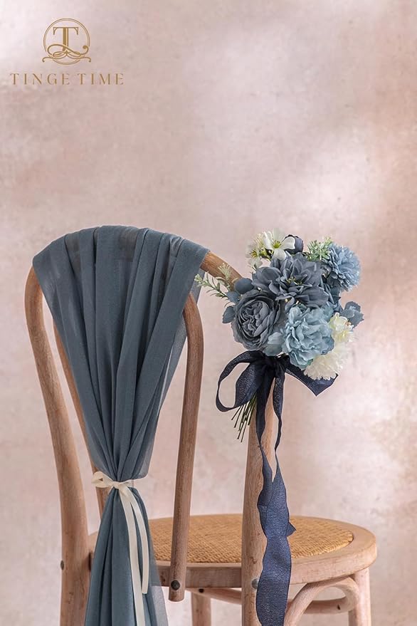 TINGE TIME Fake Flowers Artificial Flowers Peonies Bulbous Chrysanthemum Daisy Hydrangea Sunflower Violets Dahlia Daffodils Epiphyllum Orchid Cherry Blossom Camellia Leyaron (Dusty Blue)