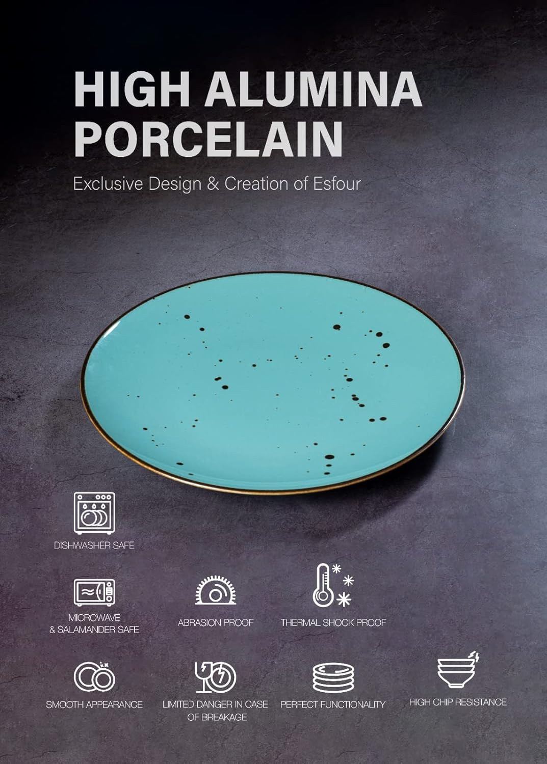 Dinner Plates 11 Inch Set of 6 - Microwave, Oven, Dishwasher Safe, Scratch-Resistant, Porcelain Dishes for Steak, Pizza, Home & Restaurant, Party, Giftable - Natural Assorted Colors