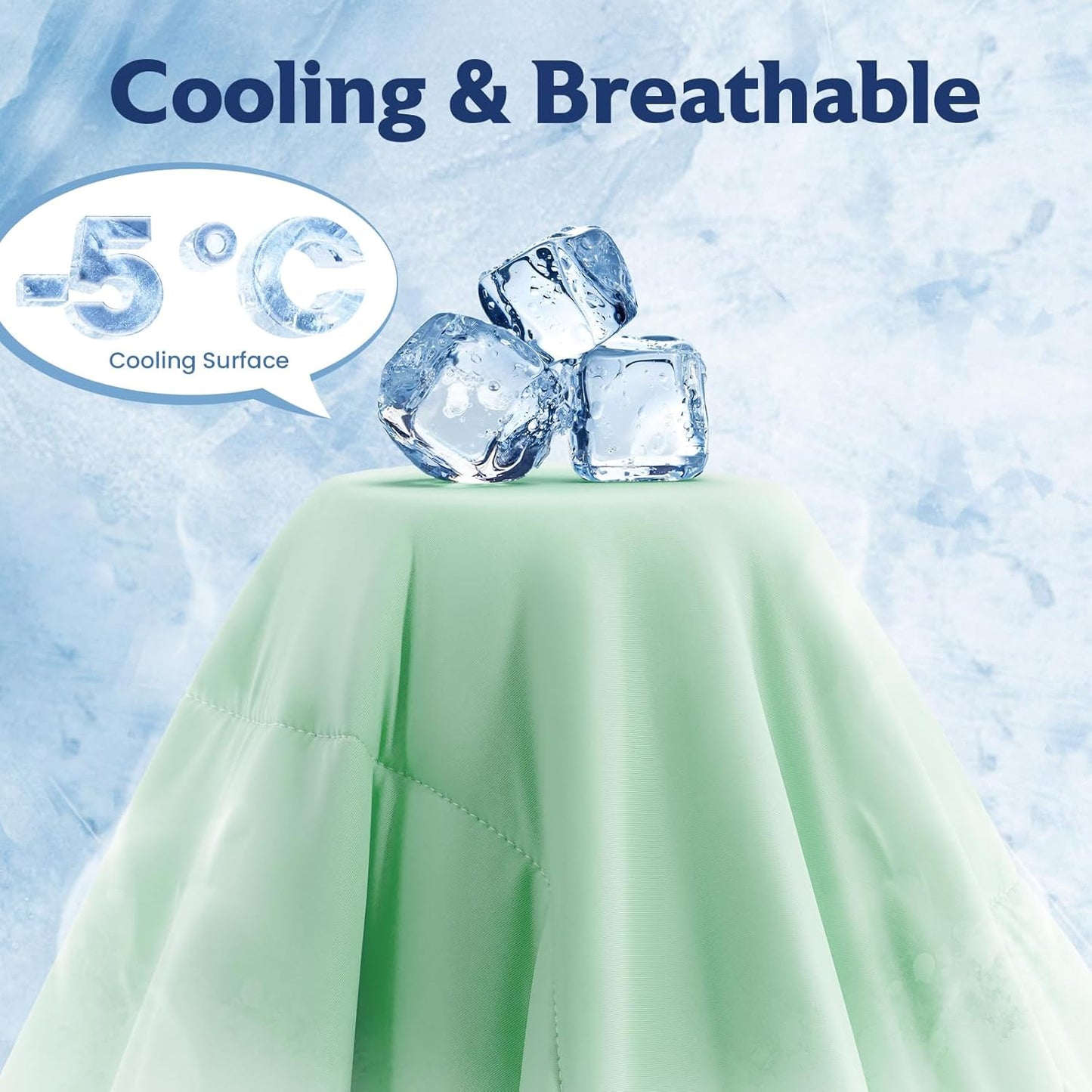 COHOME Cooling Comforter King/Cali King, Cooling Blanket for Hot Sleeper and Night Sweats, Cold Touch Fabric Absorbs Body Heat, Double-Sided Cool Design Soft Fluffy (Green, (108"x90"))