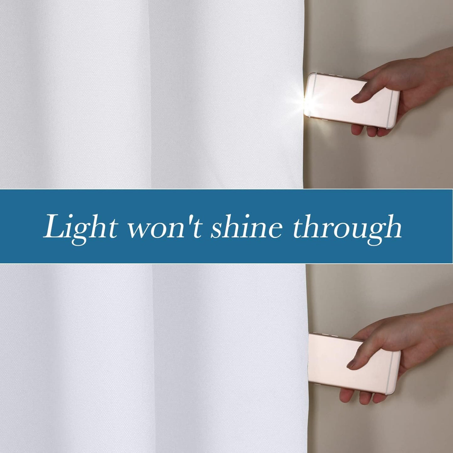 H.VERSAILTEX Linen Blackout Curtains Durable Thick Textured Linen Look 100% Blackout Patio Door Curtain Anti Rust Grommet Extra Wide Sliding Door Curtain Panel, W100 x L96 inch - Pure White