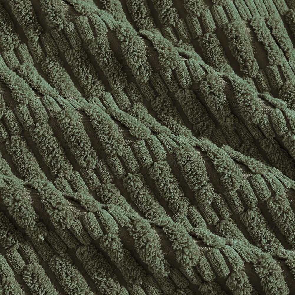 Fancy Homi Boho Olive Green Decorative Throw Pillow Covers 12x20 Inch for Couch Bed Sofa, Rustic Modern Farmhouse Home Decor, Soft Plush Corduroy Cute Square Cushion Case 30x50 cm