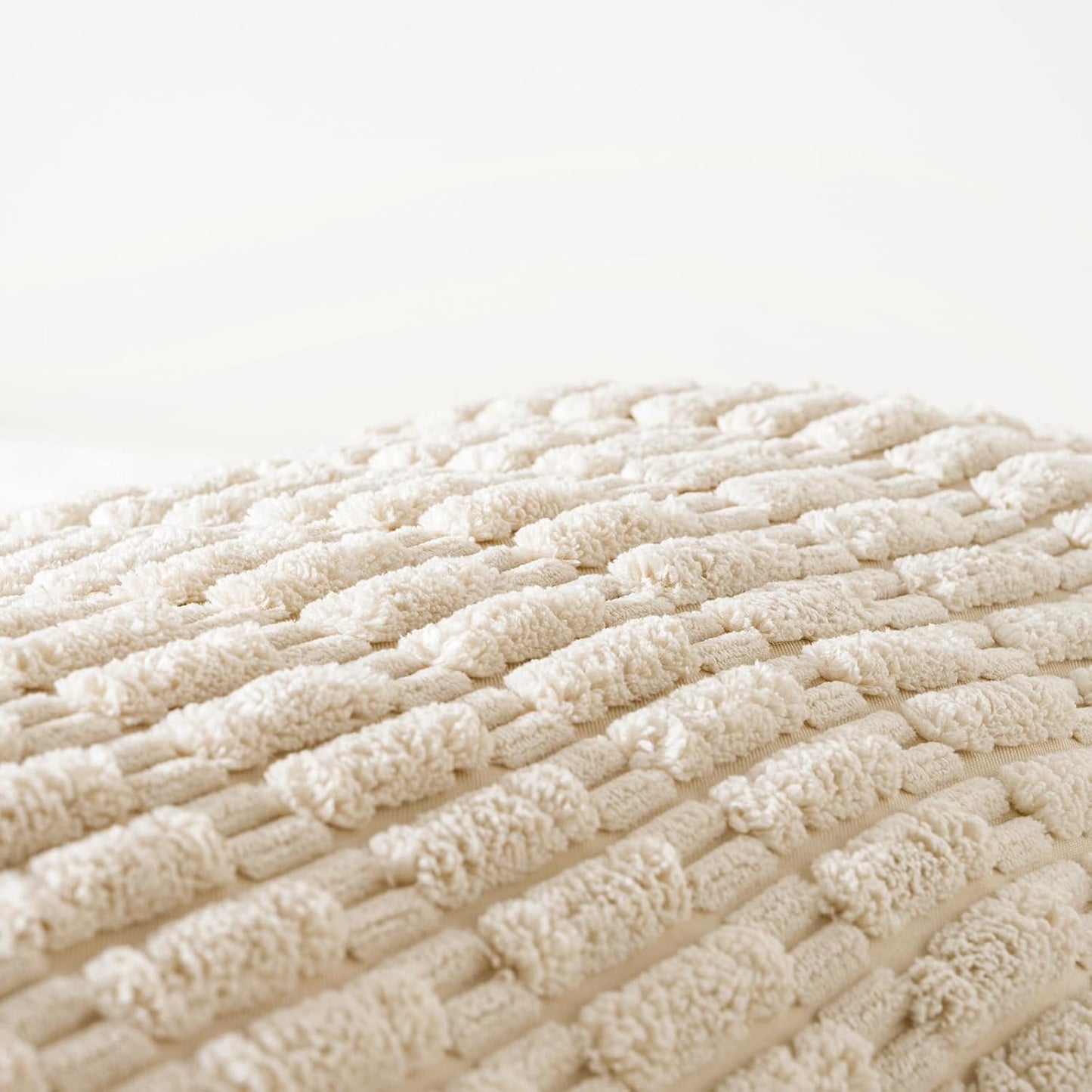 Fancy Homi Tan Long Body Lumbar Decorative Throw Pillow Cover 14x36 Inch for Bed Couch Bedroom Bench, Soft Corduroy Rectangle Solid Pillow Case 35x91 cm, Beige Rustic Farmhouse Boho Room Decor