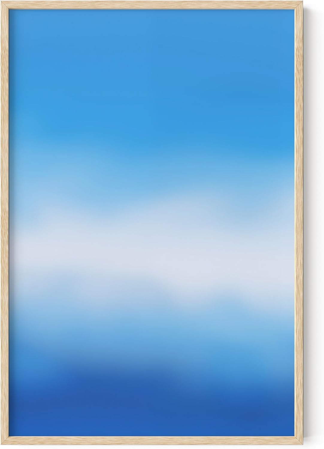 HAUS AND HUES Modern Abstract Wall Art - Blue and Green Living Room Art, Modern Artwork for Walls, Minimalist Picture for Living Room(Blue Tie-Dye, Beige Frame, 24x36)