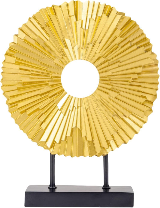 Minimalist Round Statue Above Cabinet Decor Kitchen, Modern Decorative Sculpture Home Decorations for Living Room Coffee Table, Office Decor Items, Center Pieces Decoration (Gold)