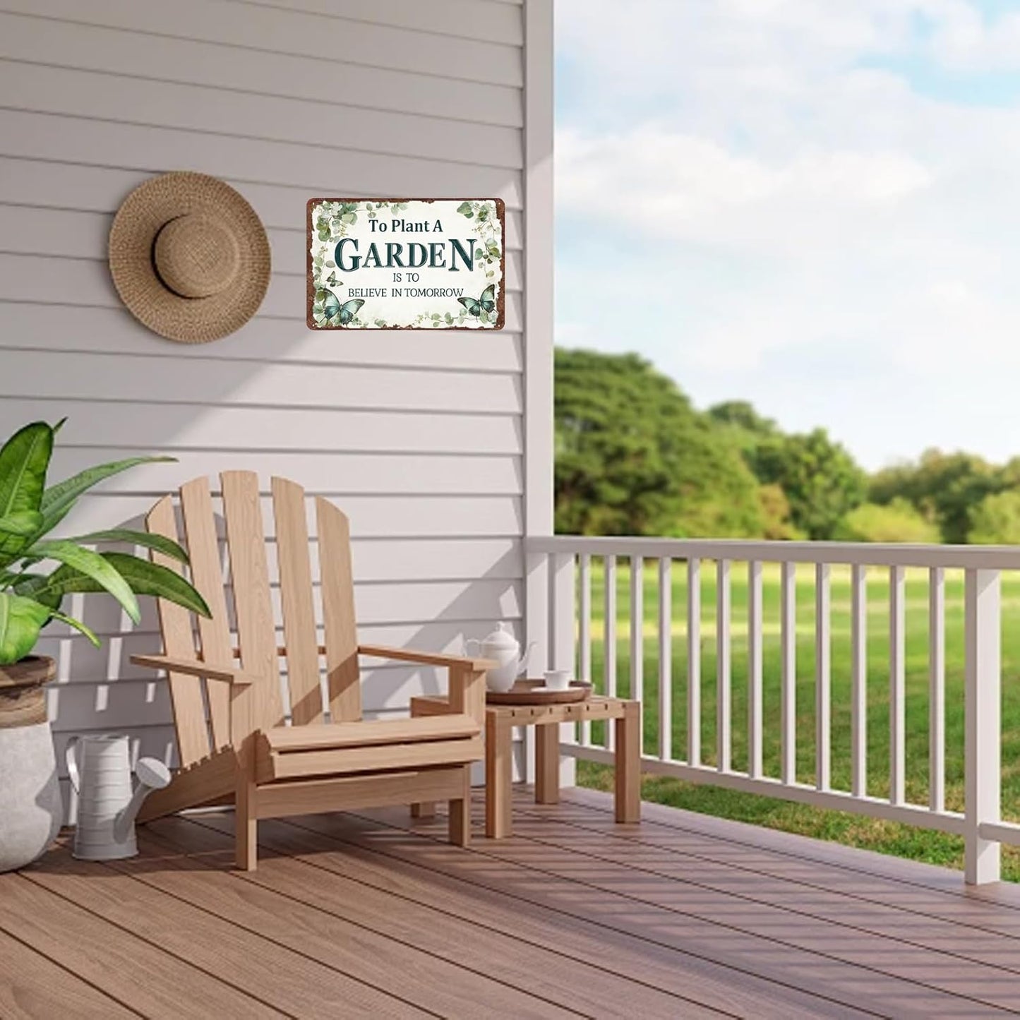 Garden Sign To Plant A Garden Is To Believe In Tomorrow Metal Tin Sign Wall Decor for Farm Home Yard Outdoor Outside 12×8 Inch