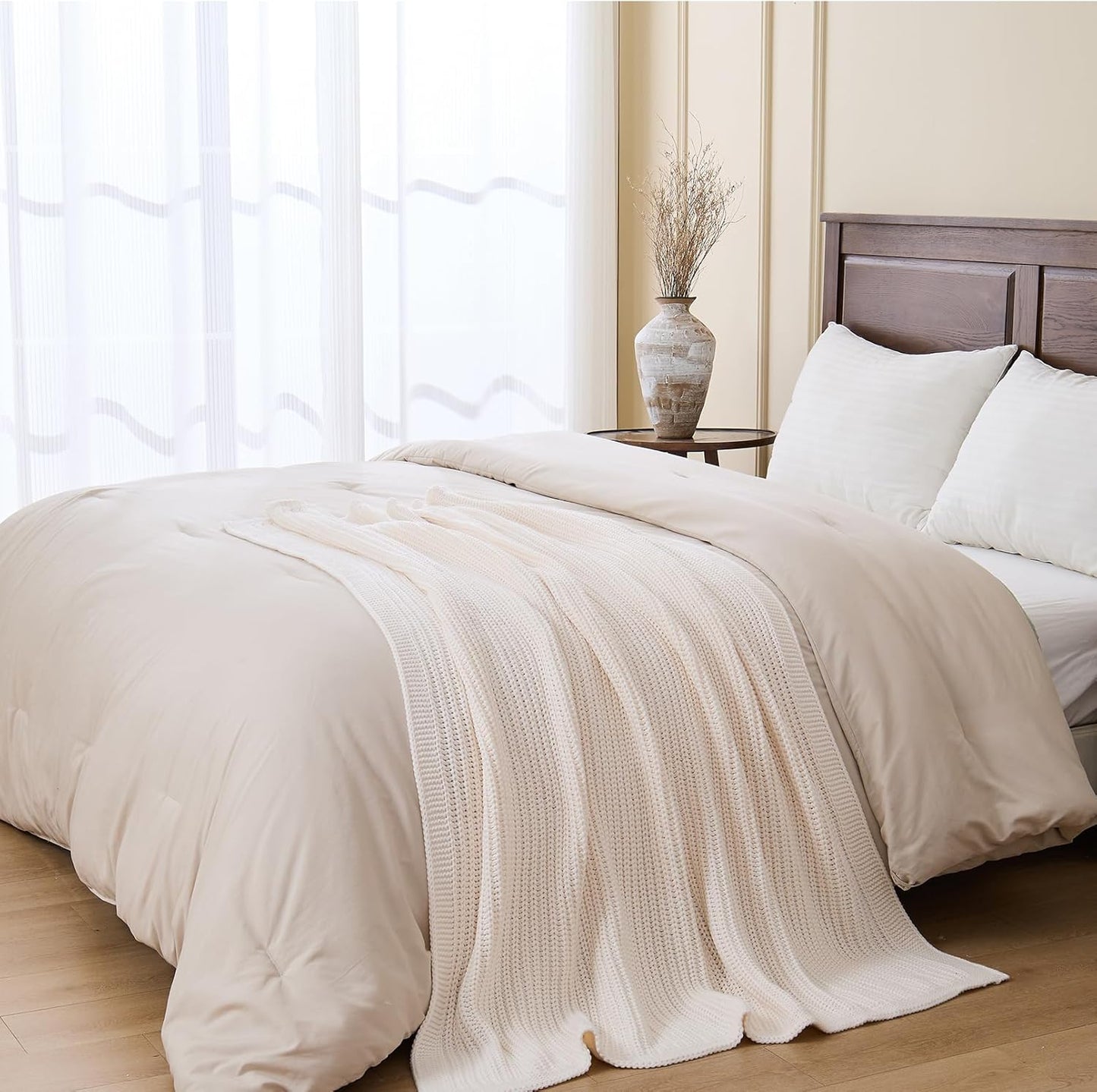 Chunky Knit White Throw Blanket for Couch Soft Cozy Thick Cable Knitted Throw Blankets for Sofa Bed Cute Decorative Christmas Throw Blanket for Living Room,50"x 60",Cream White