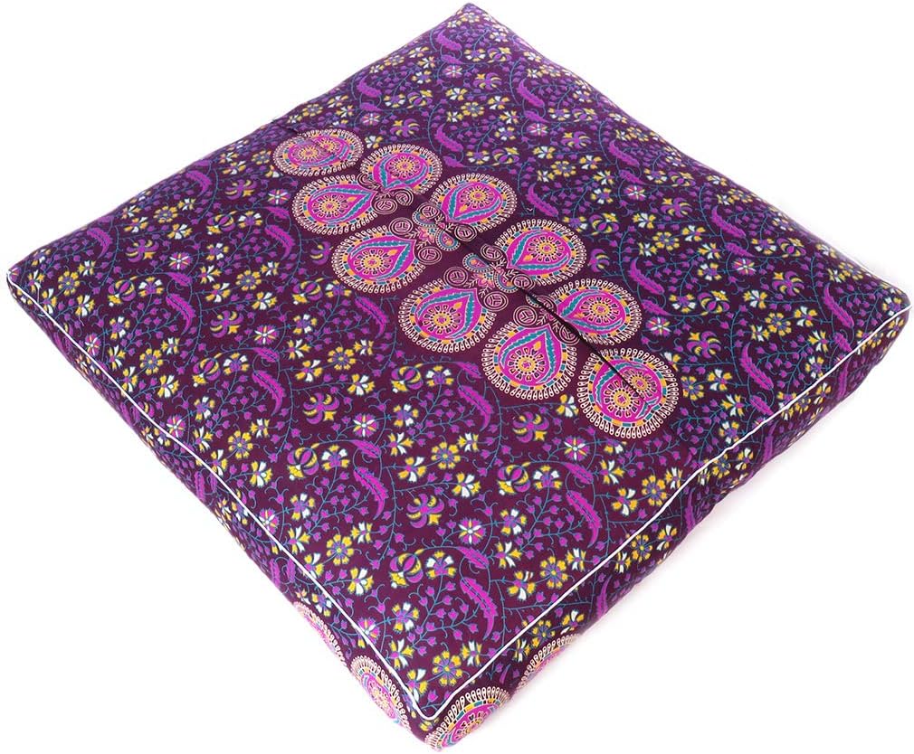 Eyes of India - Mandala Floor Pillow Cover Meditation Cushion Seating Throw Hippie Round Colorful Decorative Bohemian Indian Pouf Ottoman Handmade Cover ONLY (Purple 2, 35" x 35")