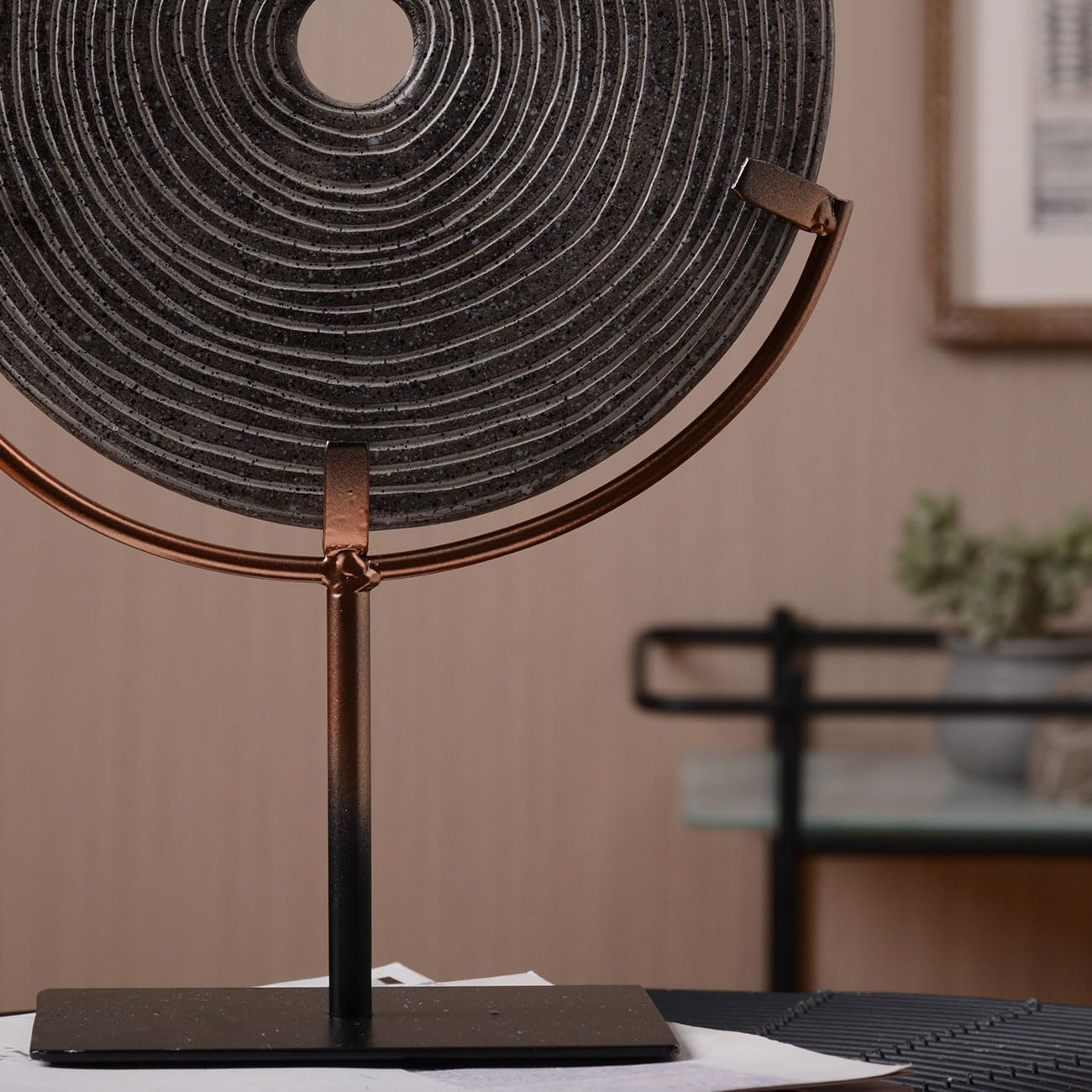 HAUCOZE Modern Sculpture Decor Abstract Statue Figurine Screen Arts Gifts Bookshelf Crafts Polyresin 13.5 inch