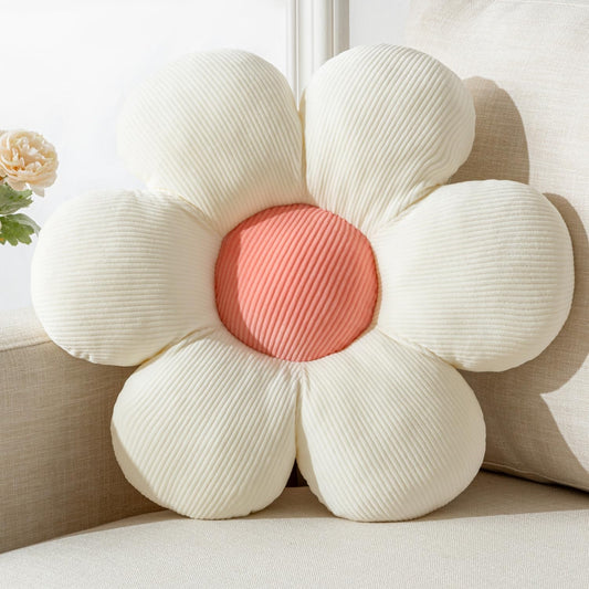 Daisy Shaped Throw Pillow - 19.6" Plush Flower Cushion for Home Decor