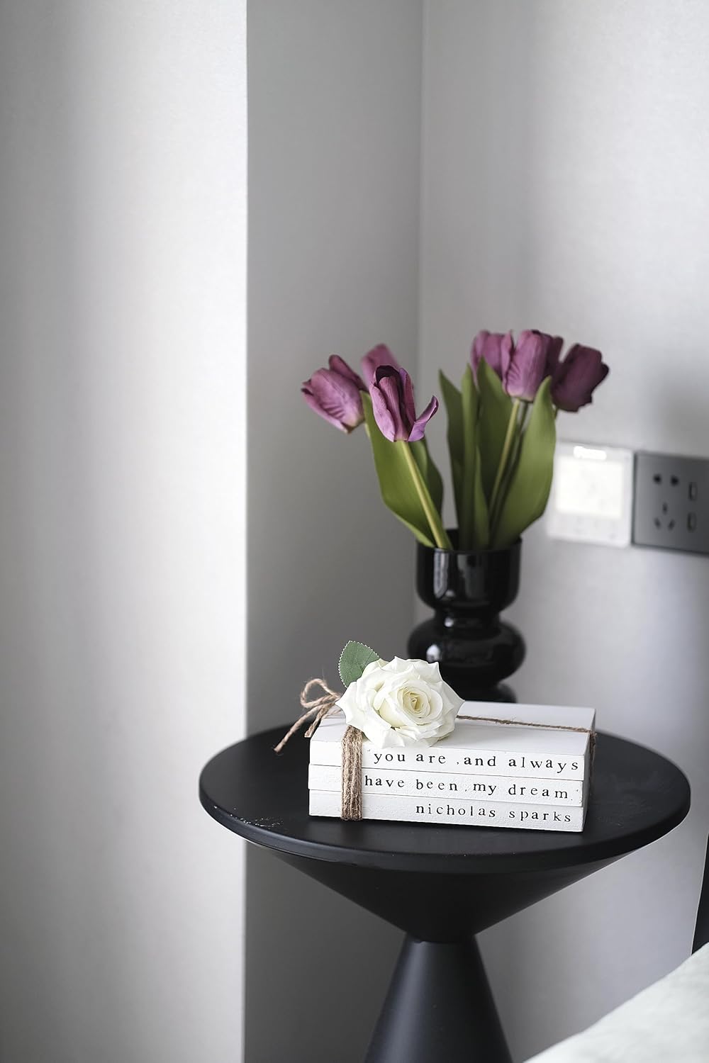 Lavender Inspired Farmhouse Decorative Books for Living Room, Stacked Books Decor for Shelf, Fireplace Mantle Decor, Farmhouse Shelf Decor, Housewarming Gifts.