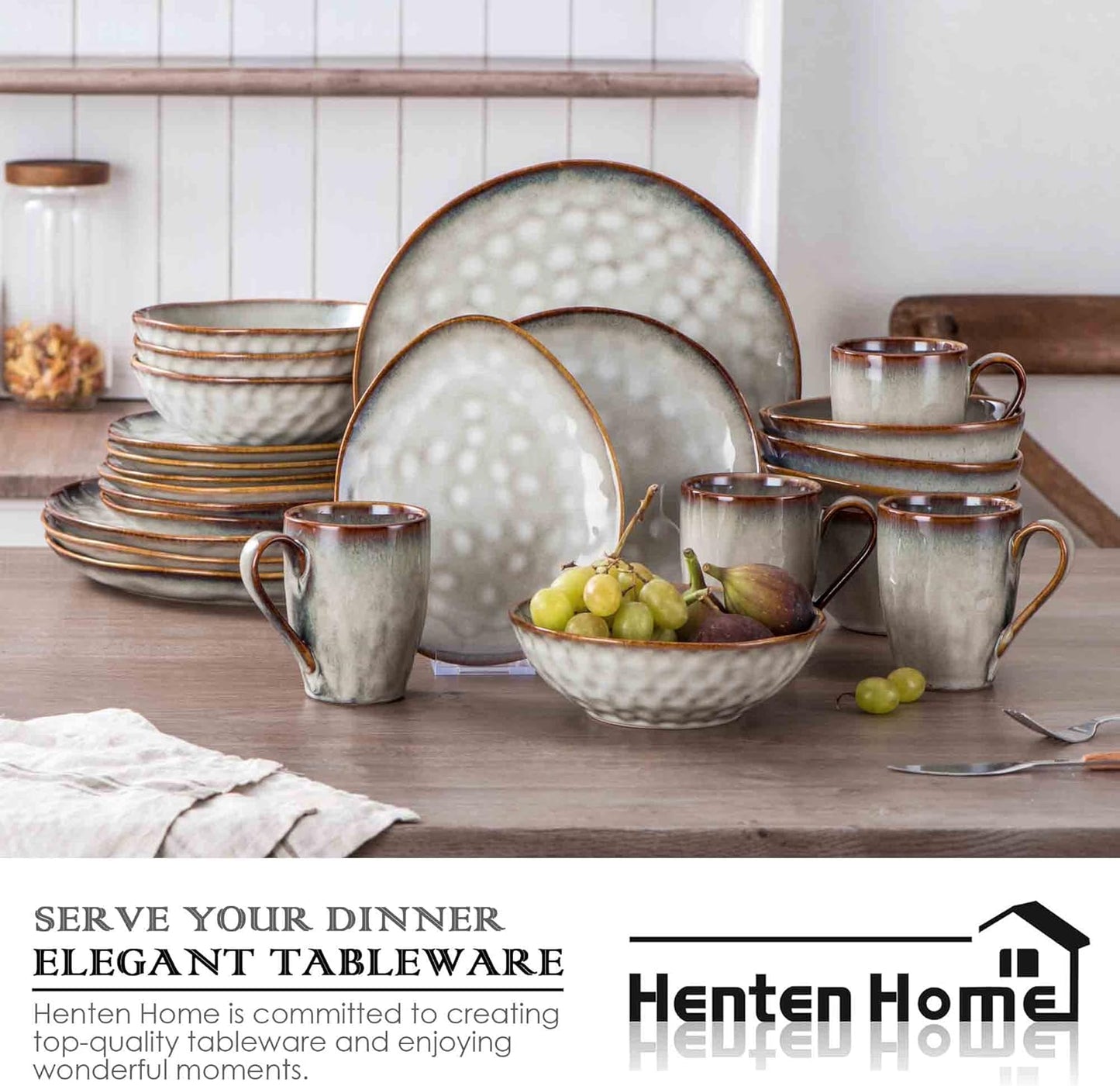 Henten Home Ceramic Appetizer Plates, 6.75 Inch Porcelain Dessert Plate, Cake, Snack Plates Set of 4, Salad Plate for Kitchen, Holiday Gifts, Dishwasher Safe (White)