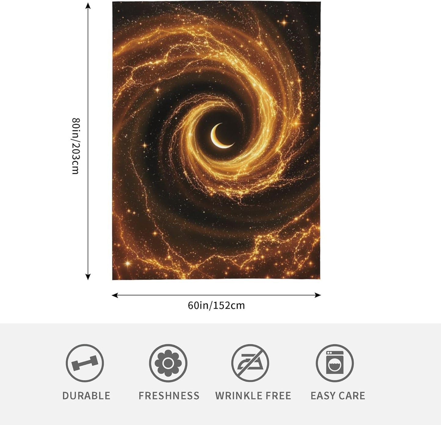 Galactic Vortex Throw Blanket, Starry Sky Fuzzy Blanket, Ultra Soft Cozy Flannel Throw Blankets Lightweight Fleece Blankets for Bed Couch Sofa 60"×80"