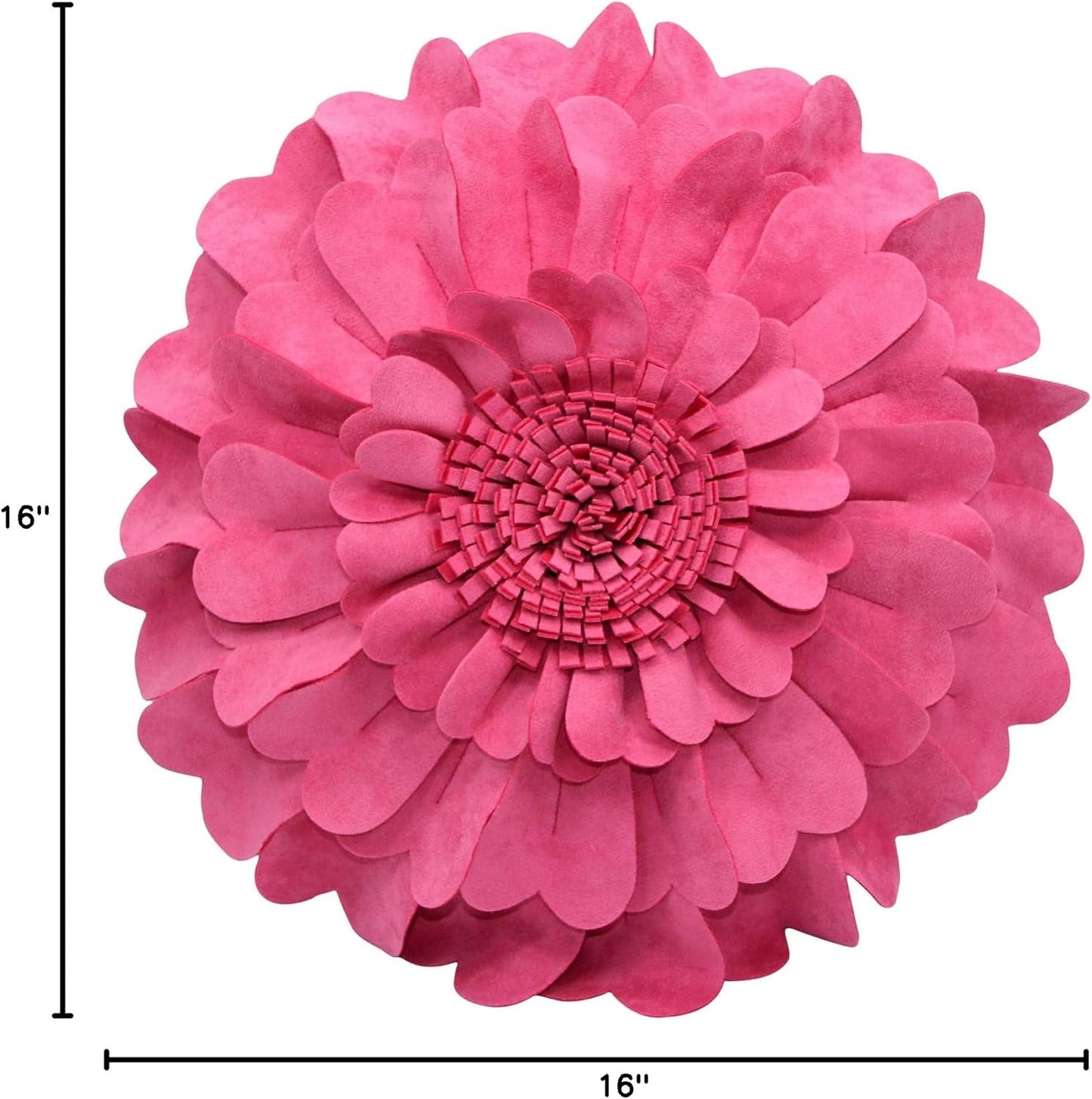 Contempo Lifestyles Flower Pillow – Decorative Pillow 3D Round Throw Pillows for Home Décor – Handmade Sweetheart Flower Pillow for Bed & Couch-Sunflower Pillow - 16 Inch Pink