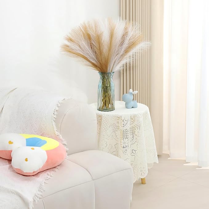 60 Pcs Brown Pampas Grass Decor 21.7 Inch Faux Pampas Grass Bulk Artificial Dried Flowers Small Vase Filler Pompas Grass.