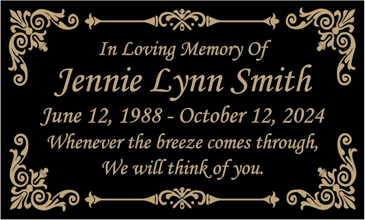 Beautifully Engraved Plaque, Plate, Name Plate in Black and Gold - 4.5" x 2.5" and More Sizes